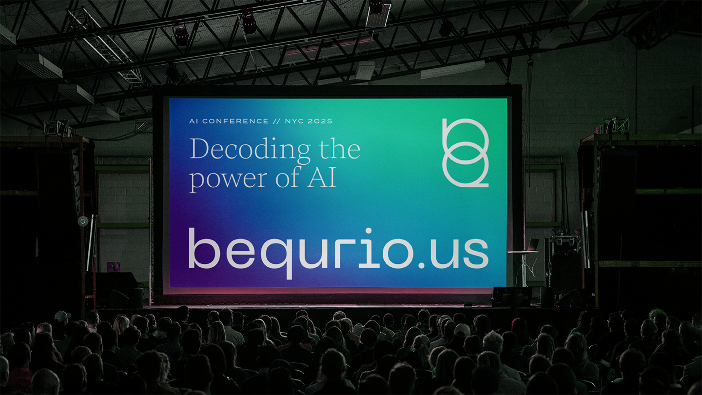 Case study image of the Bequrio.us branding in the portfolio of graphic designer Abbi Roush.