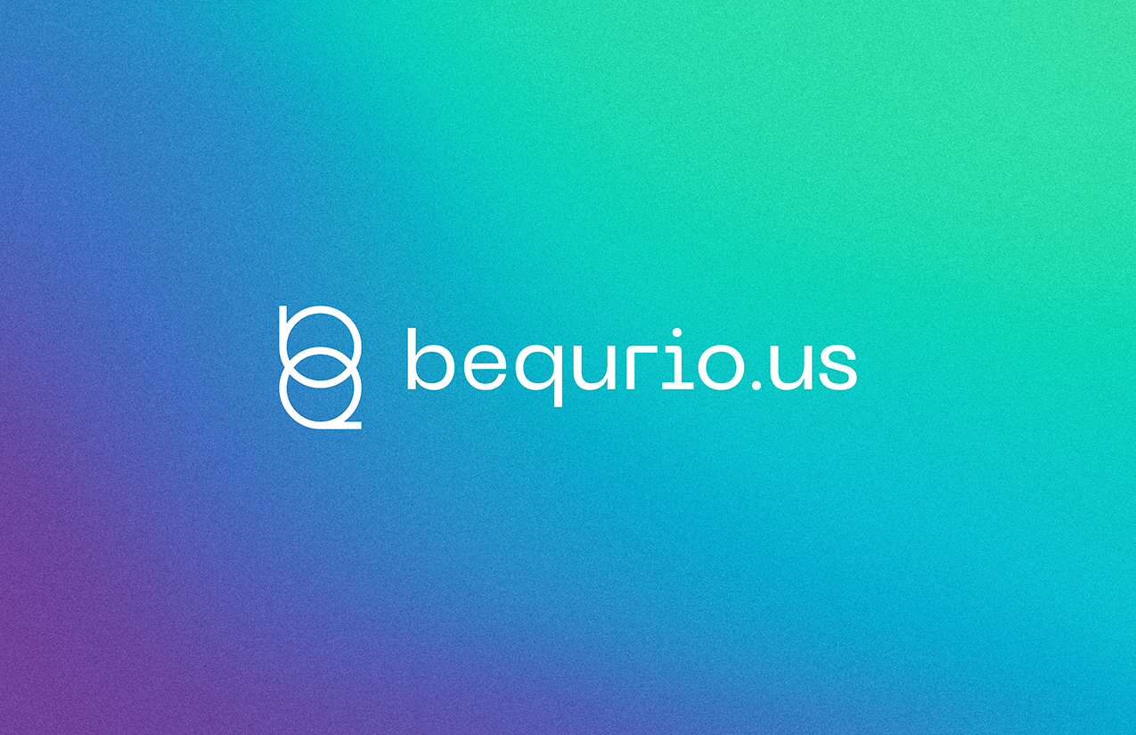 Case study image of the Bequrio.us branding in the portfolio of graphic designer Abbi Roush.