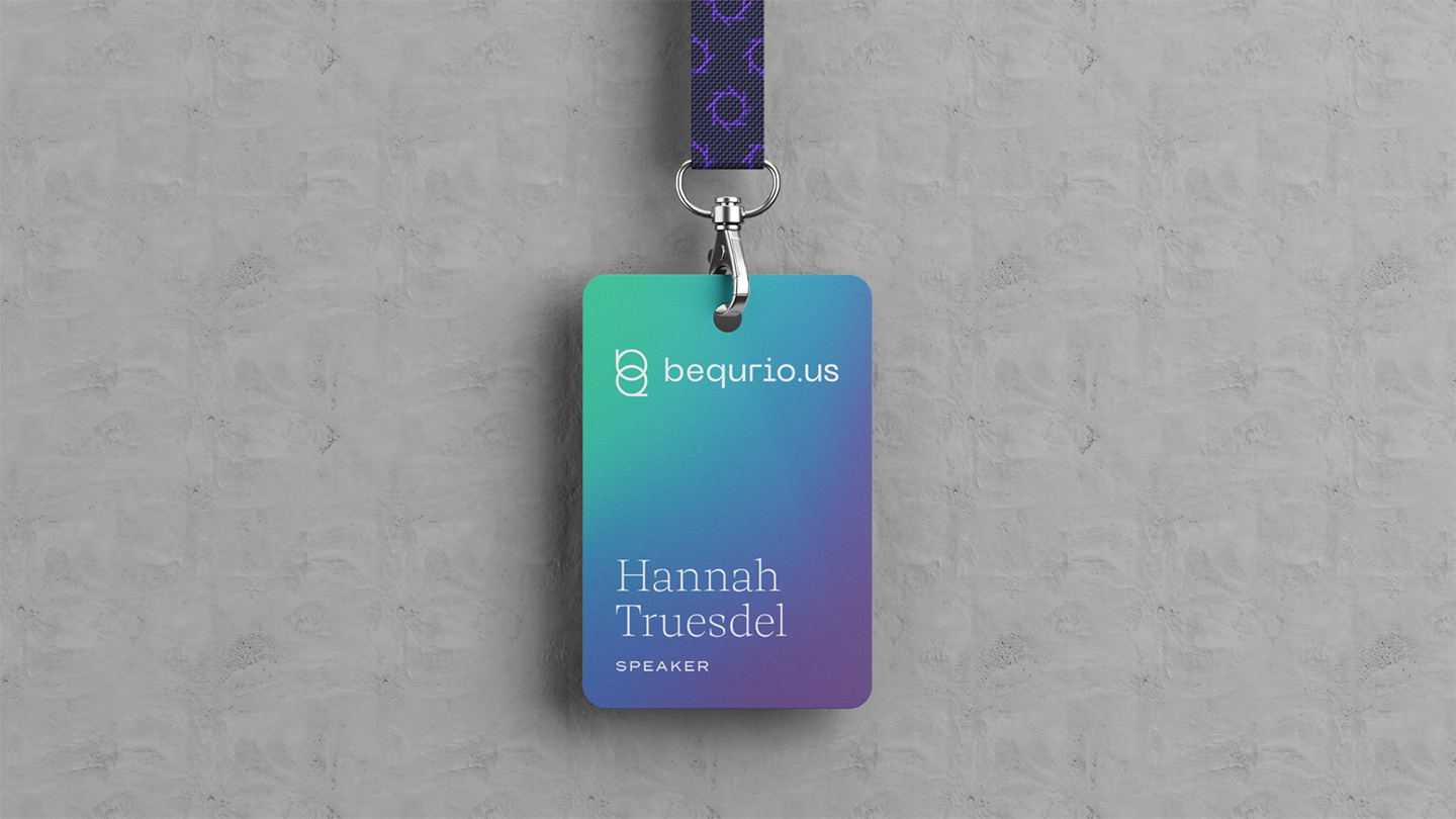 Case study image of the Bequrio.us branding in the portfolio of graphic designer Abbi Roush.