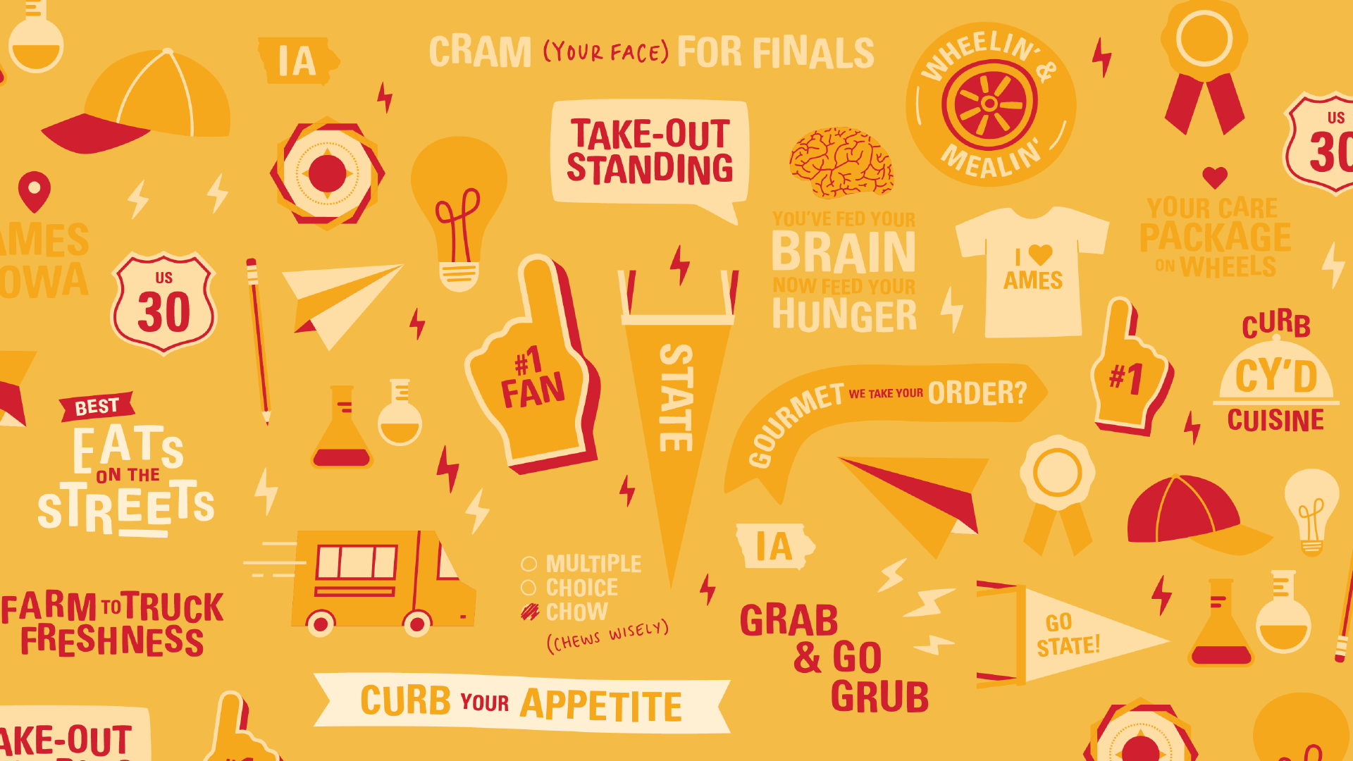 Case study image of the Big Yella Foodtruck in the portfolio of graphic designer Abbi Roush.