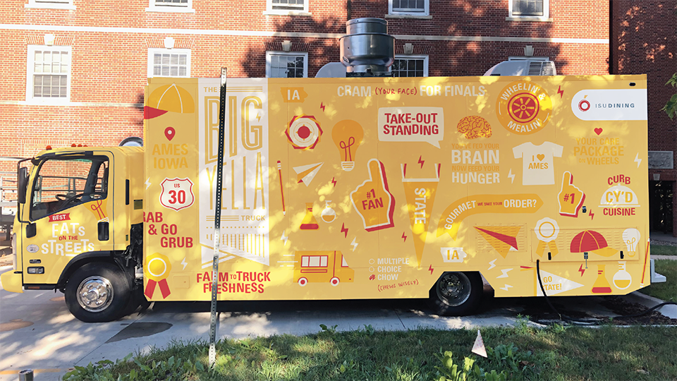 Case study image of the Big Yella Foodtruck in the portfolio of graphic designer Abbi Roush.