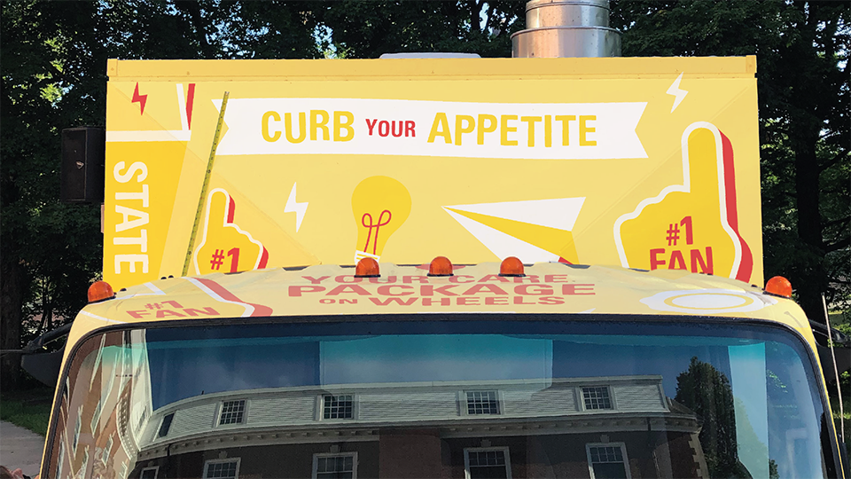 Case study image of the Big Yella Foodtruck in the portfolio of graphic designer Abbi Roush.