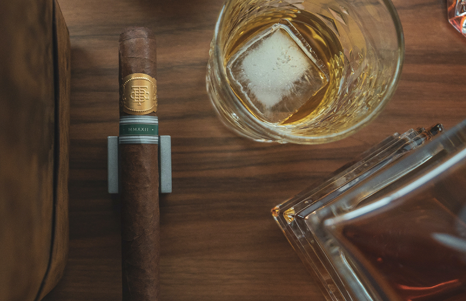 Case study image of the Black Tie Cigars branding in the portfolio of graphic designer Abbi Roush.