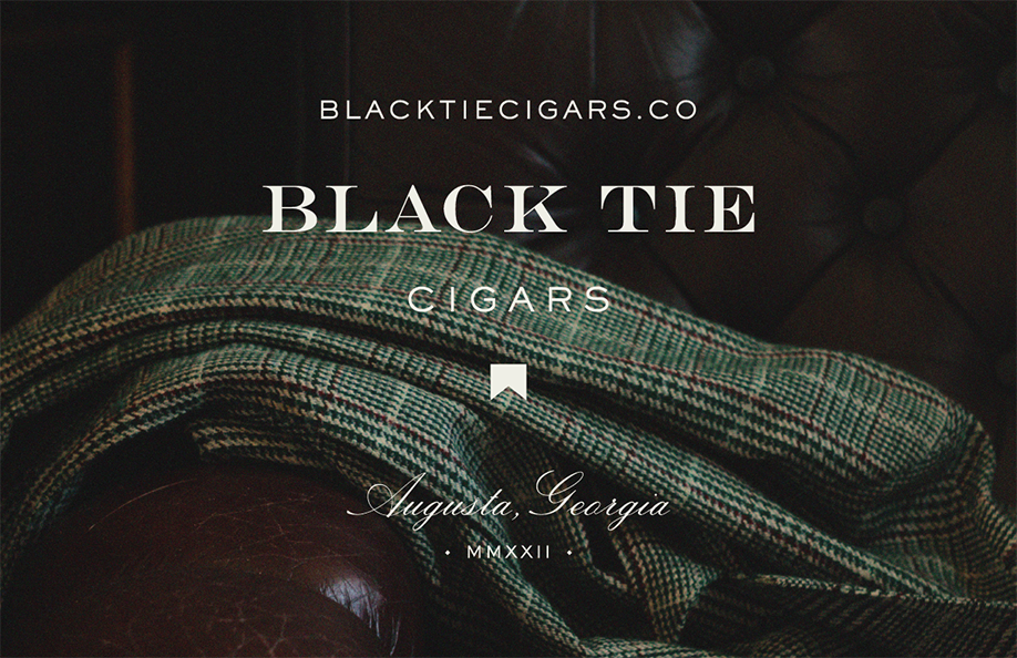 Case study image of the Black Tie Cigars branding in the portfolio of graphic designer Abbi Roush.