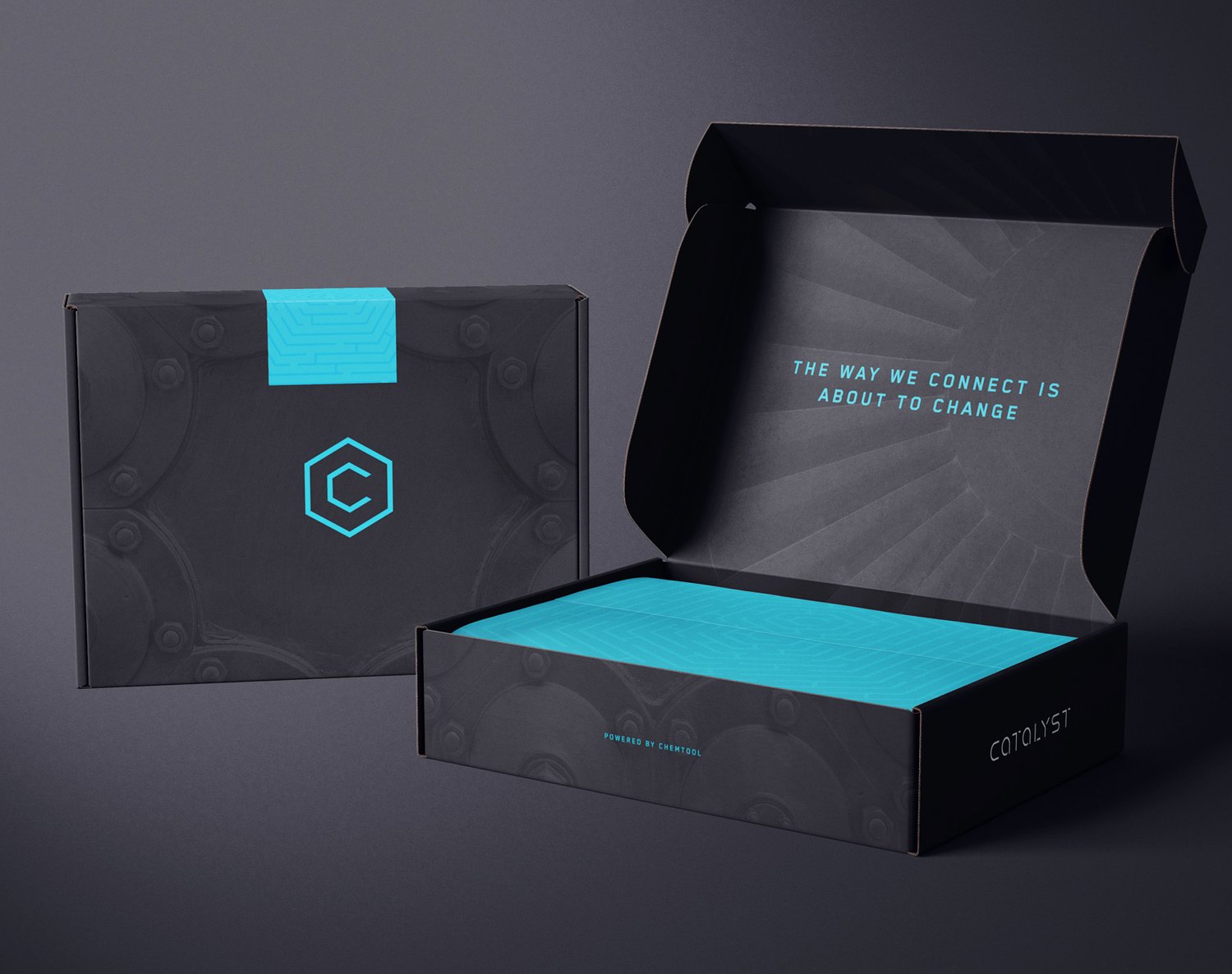 Case study image of the Catalyst by Chemtool branding in the portfolio of graphic designer Abbi Roush.