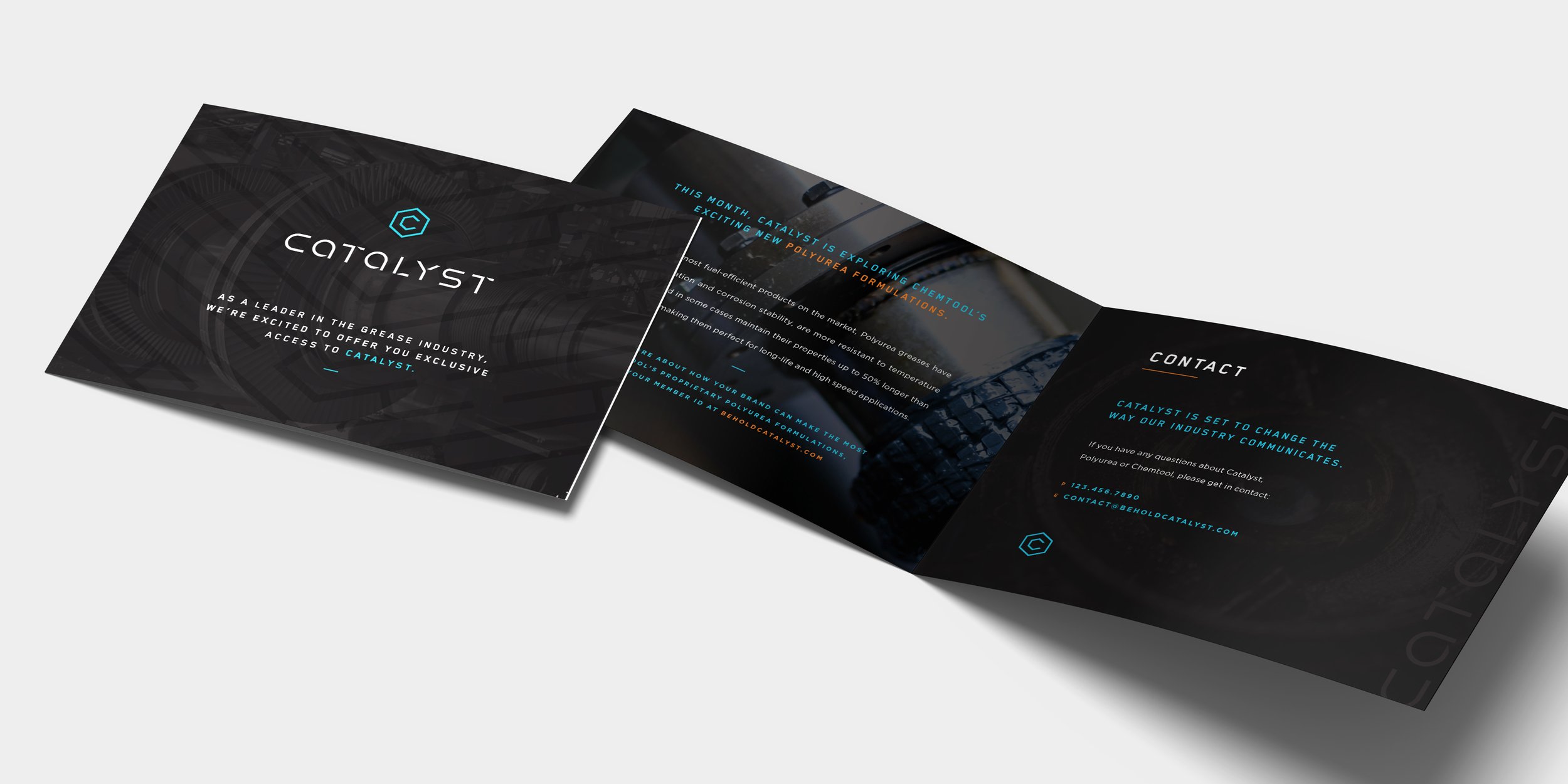 Case study image of the Catalyst by Chemtool branding in the portfolio of graphic designer Abbi Roush.