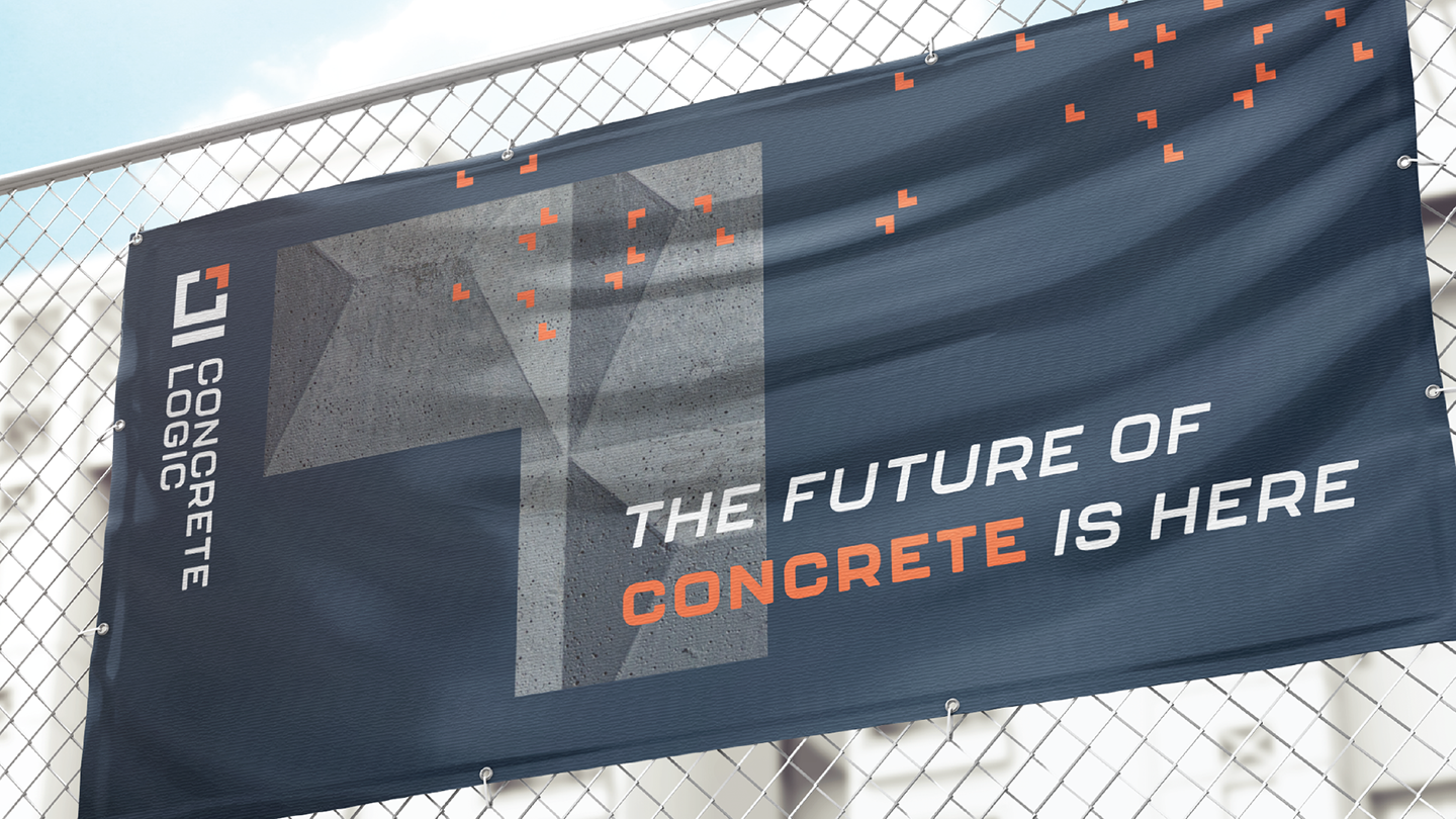 Case study image of the Concrete Logic branding in the portfolio of graphic designer Abbi Roush.