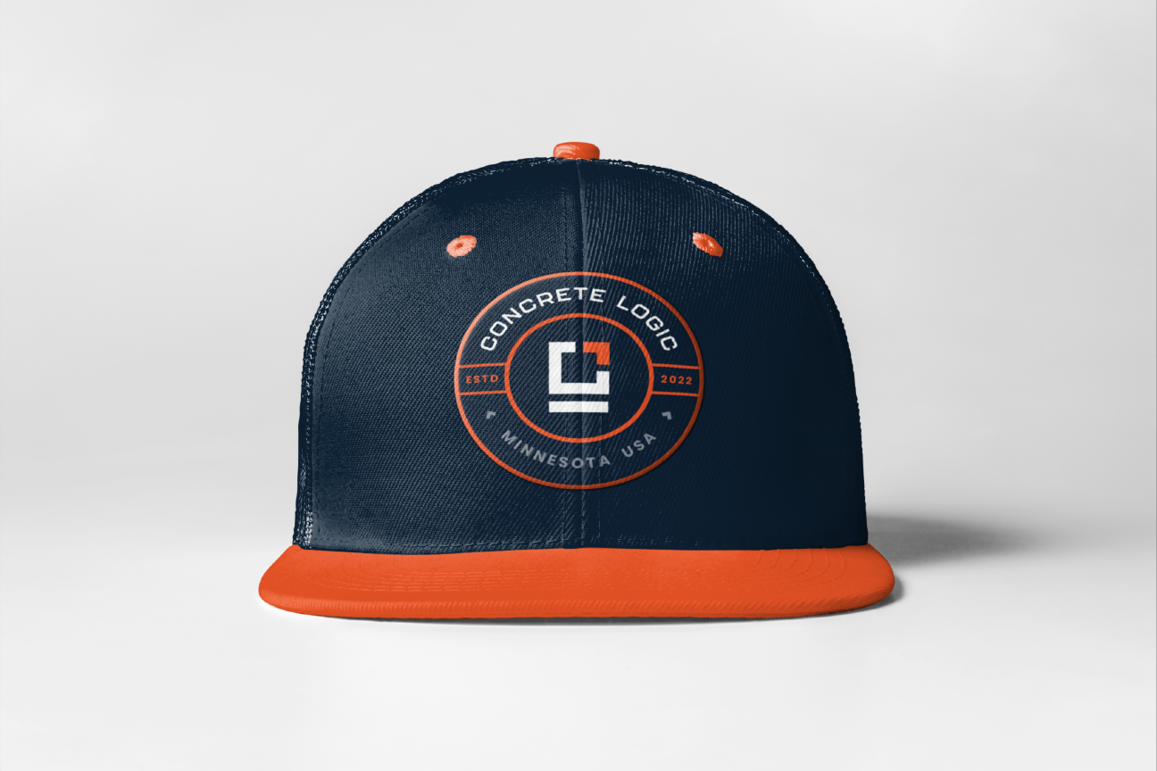 Case study image of the Concrete Logic branding in the portfolio of graphic designer Abbi Roush.