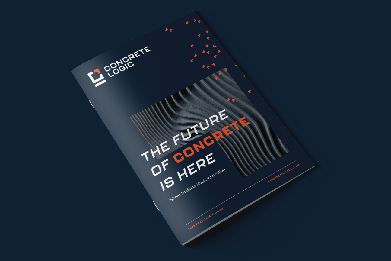 Case study image of the Concrete Logic branding in the portfolio of graphic designer Abbi Roush.