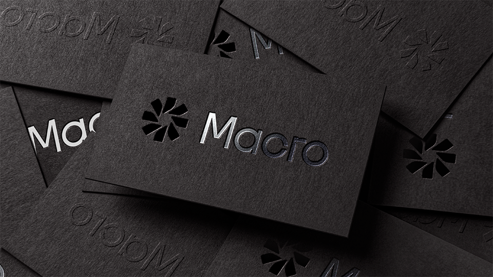 Case study image of the Macro Photo Service branding in the portfolio of graphic designer Abbi Roush.