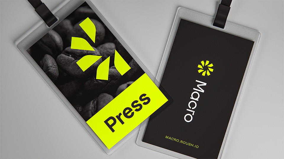 Case study image of the Macro Photo Service branding in the portfolio of graphic designer Abbi Roush.