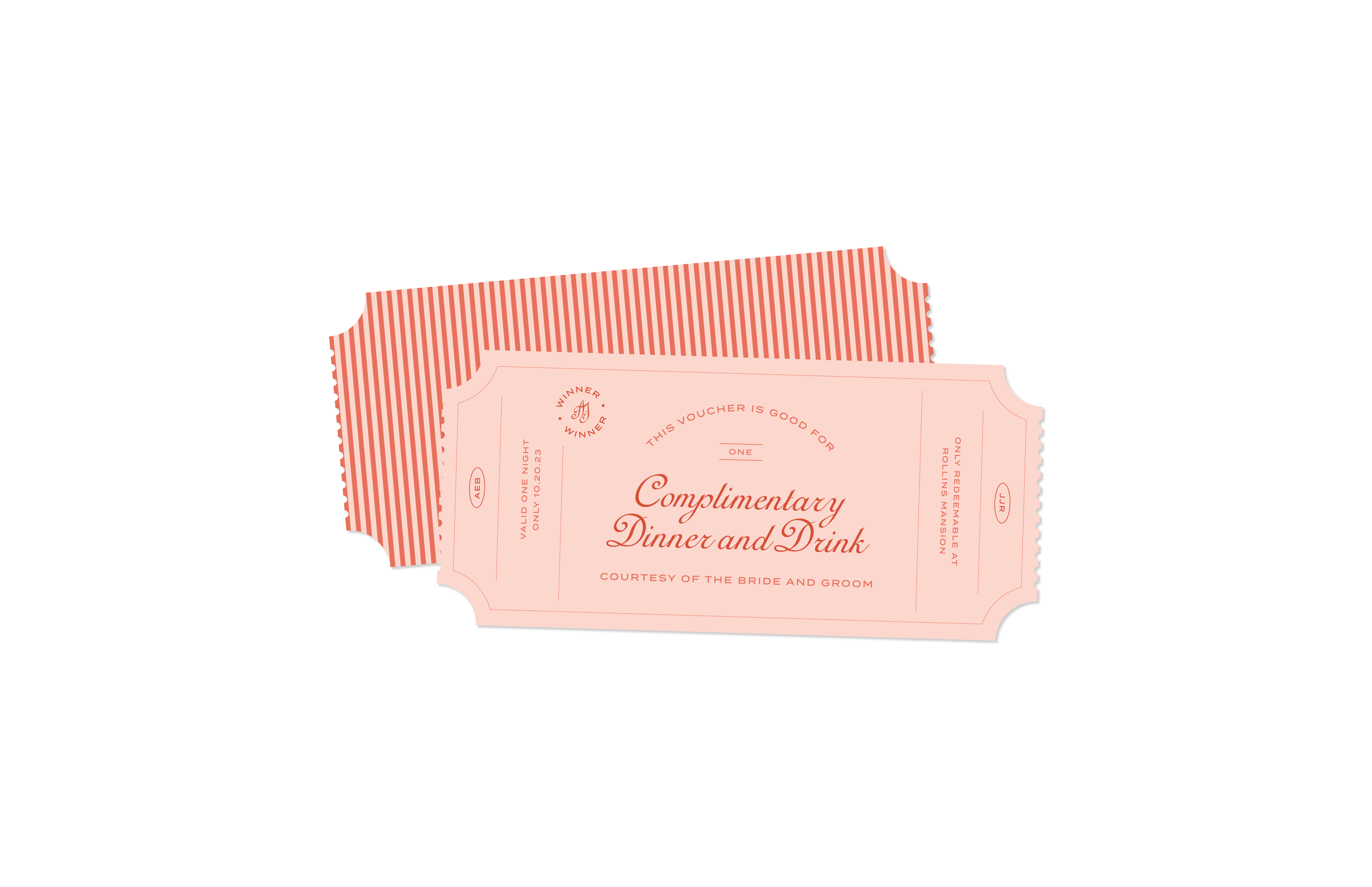 Case study image of a Rollins Mansion Wedding stationery suite in the portfolio of graphic designer Abbi Roush.