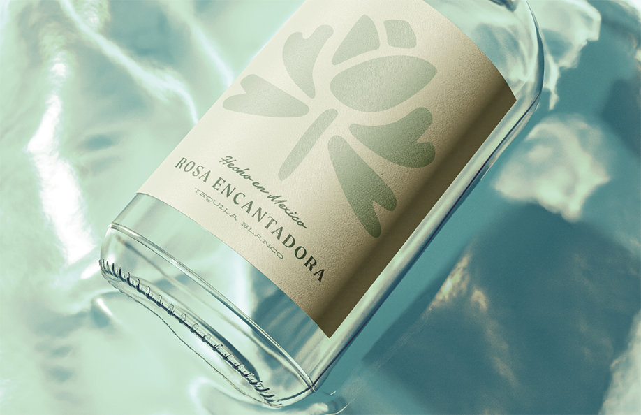 Case study image of the Rosa Encantadora packaging design in the portfolio of graphic designer Abbi Roush.