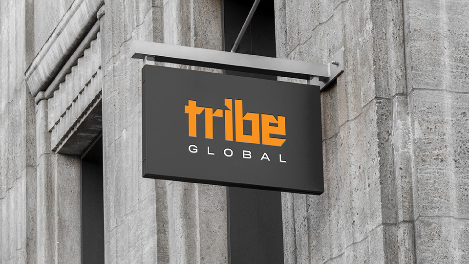 Case study image of the TRIBE Global branding in the portfolio of graphic designer Abbi Roush.