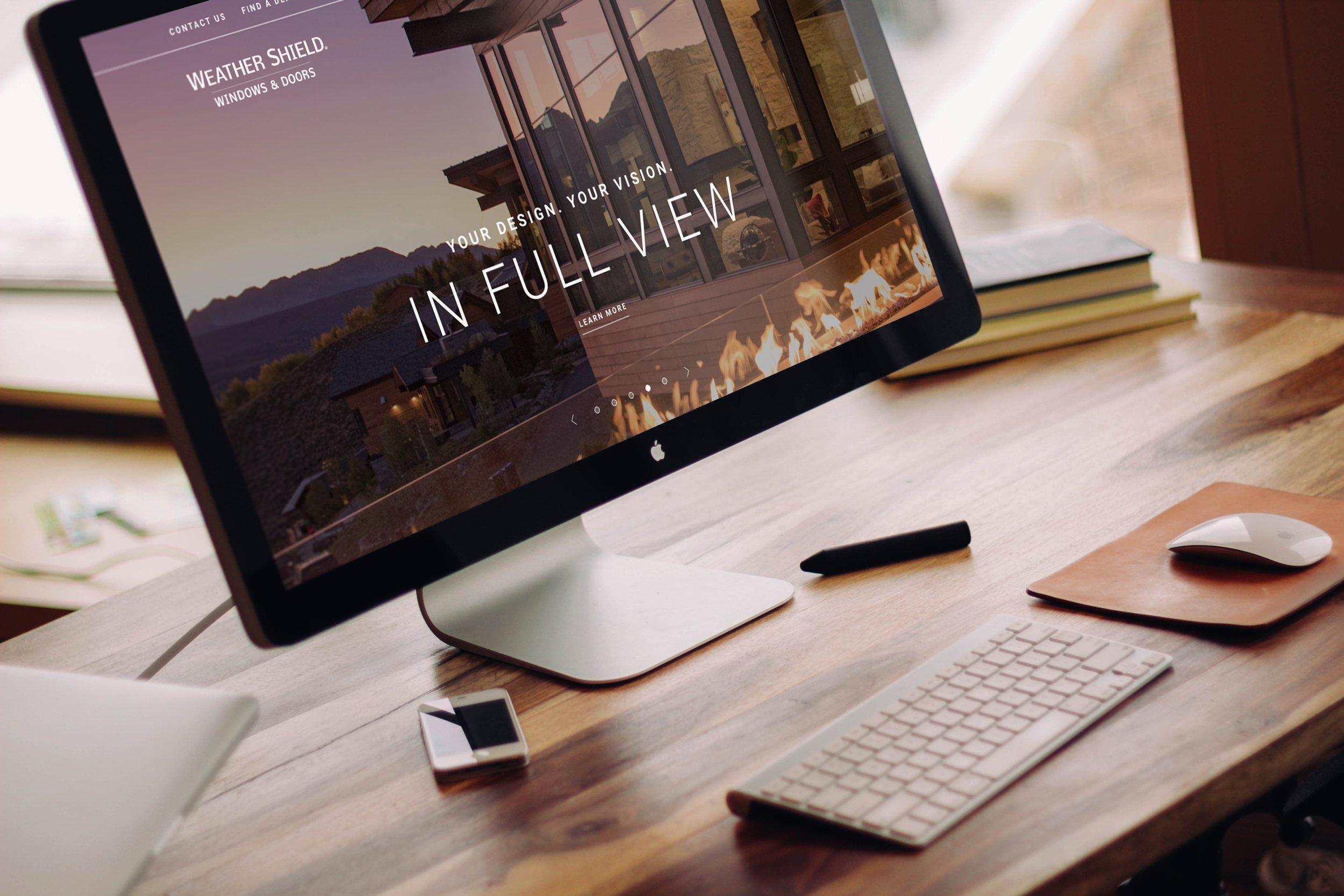 Case study image of the Weather Shield website in the portfolio of graphic designer Abbi Roush.