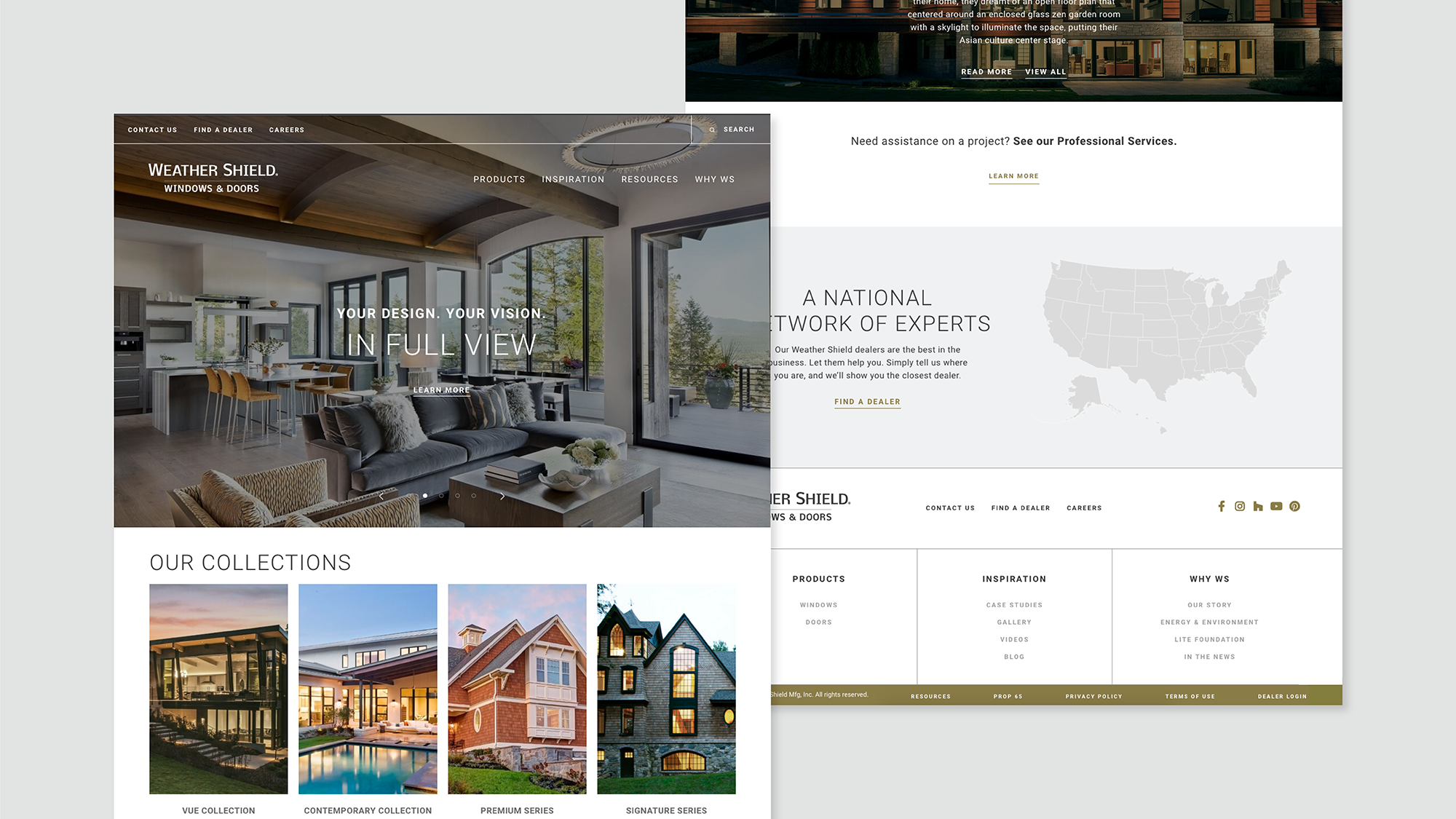Case study image of the Weather Shield website in the portfolio of graphic designer Abbi Roush.