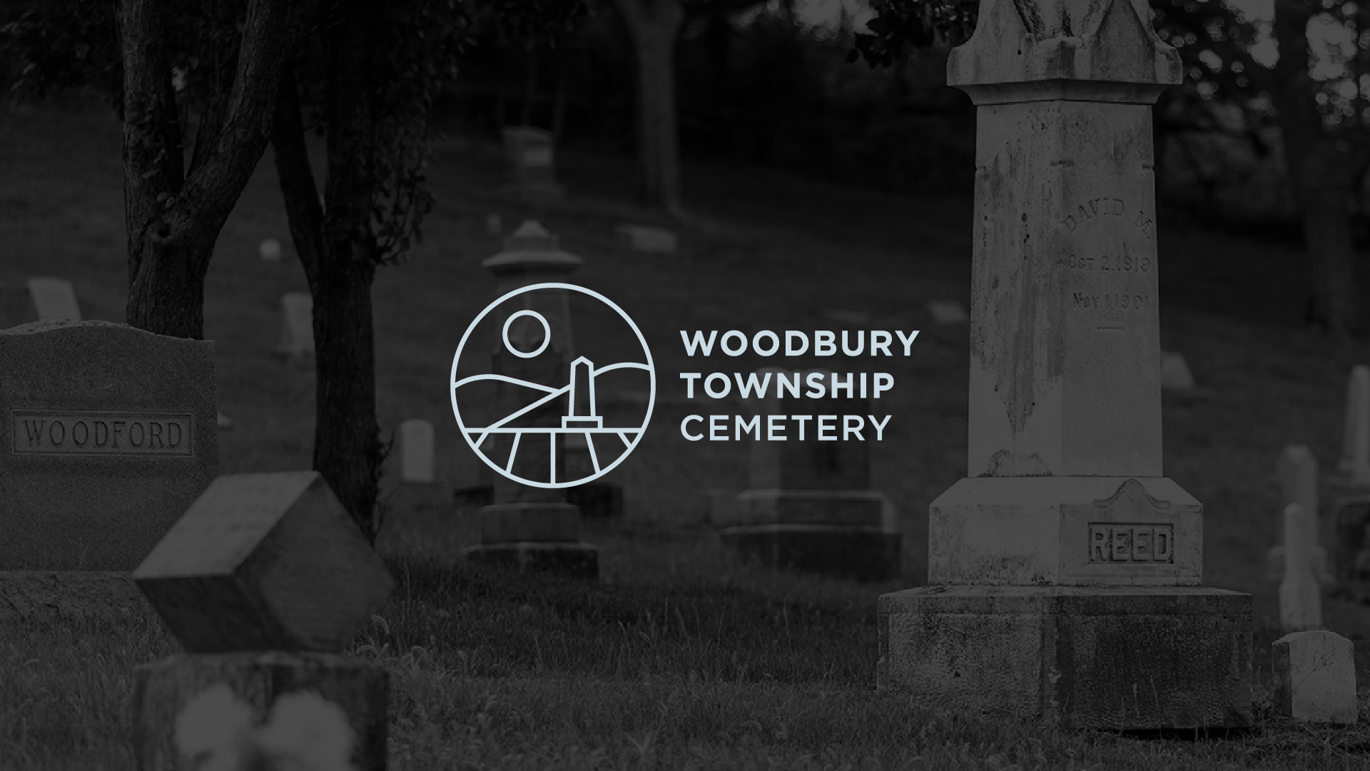 Case study image of the Woodbury Township Cemetery branding in the portfolio of graphic designer Abbi Roush.