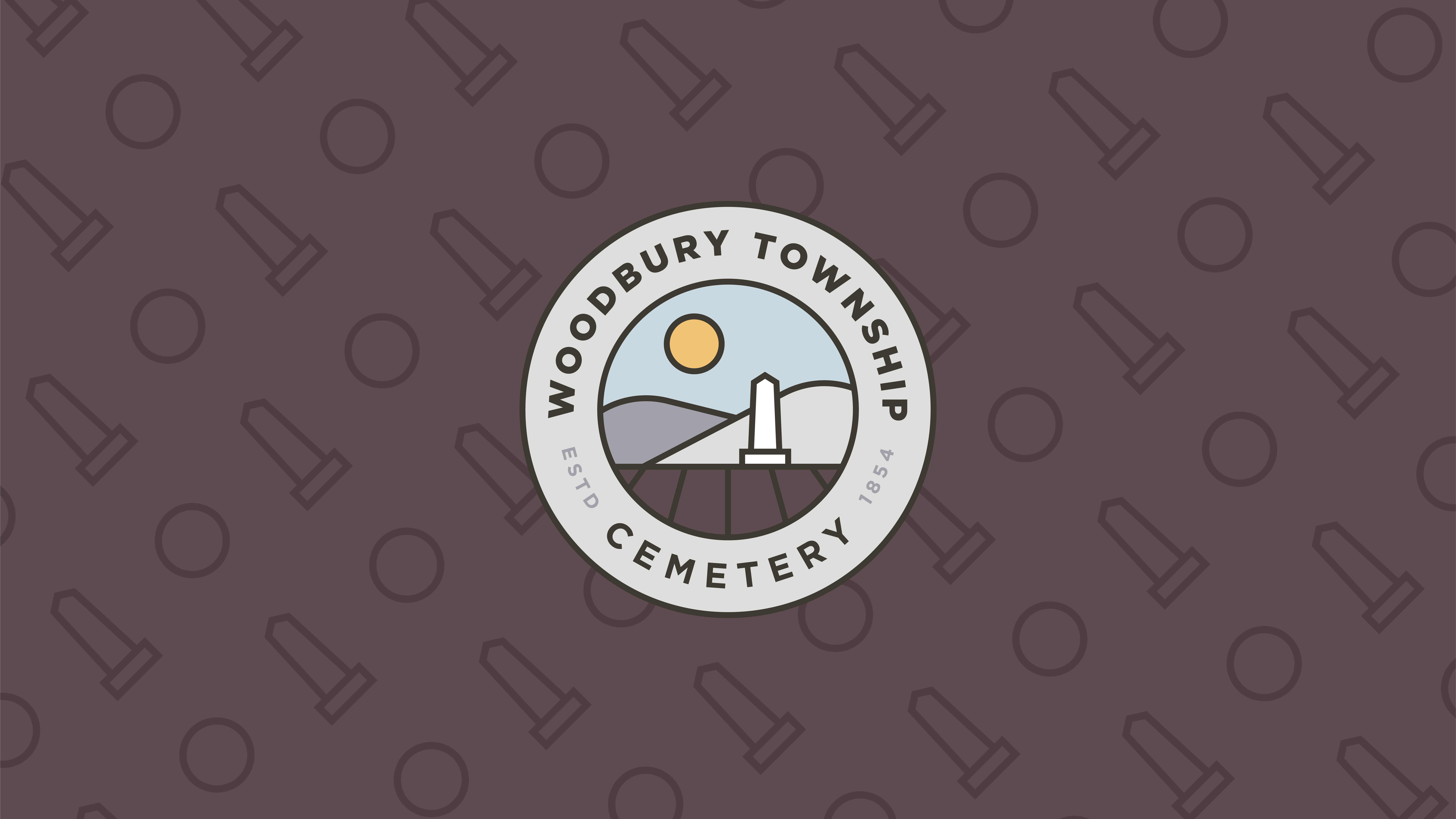 Case study image of the Woodbury Township Cemetery branding in the portfolio of graphic designer Abbi Roush.