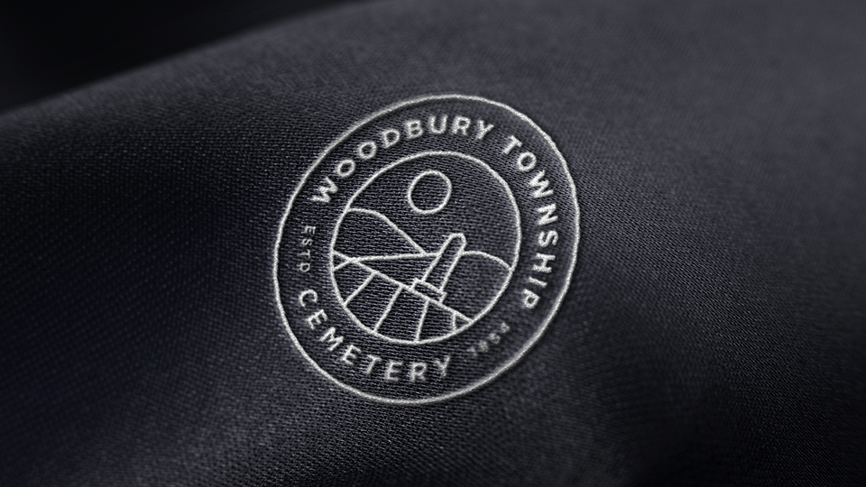 Case study image of the Woodbury Township Cemetery branding in the portfolio of graphic designer Abbi Roush.