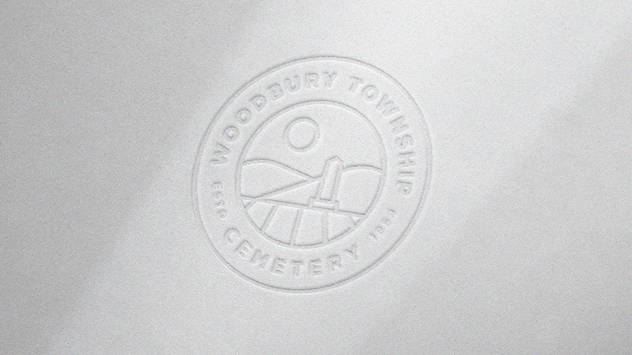 Case study image of the Woodbury Township Cemetery branding in the portfolio of graphic designer Abbi Roush.